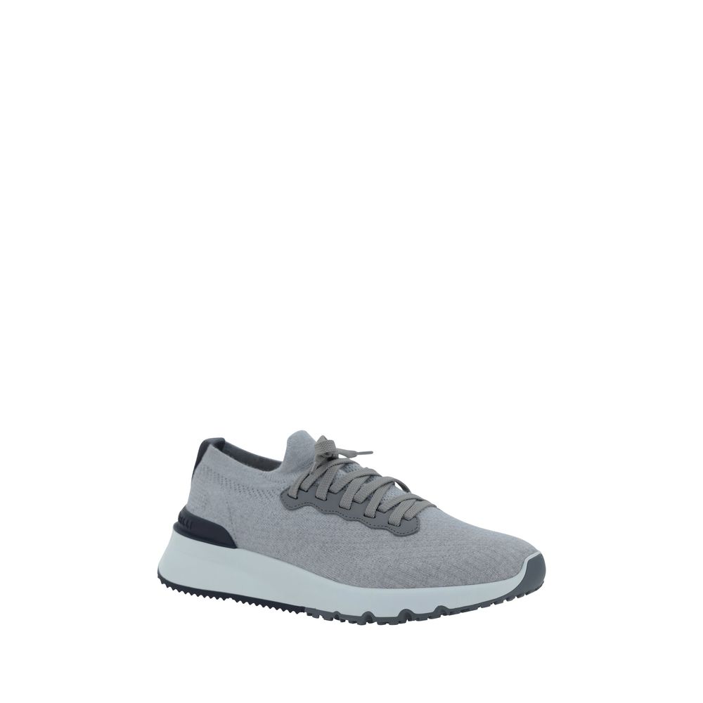 Brunello Cucinelli Gray Rubber Low Top Sneakers Brunello Cucinelli