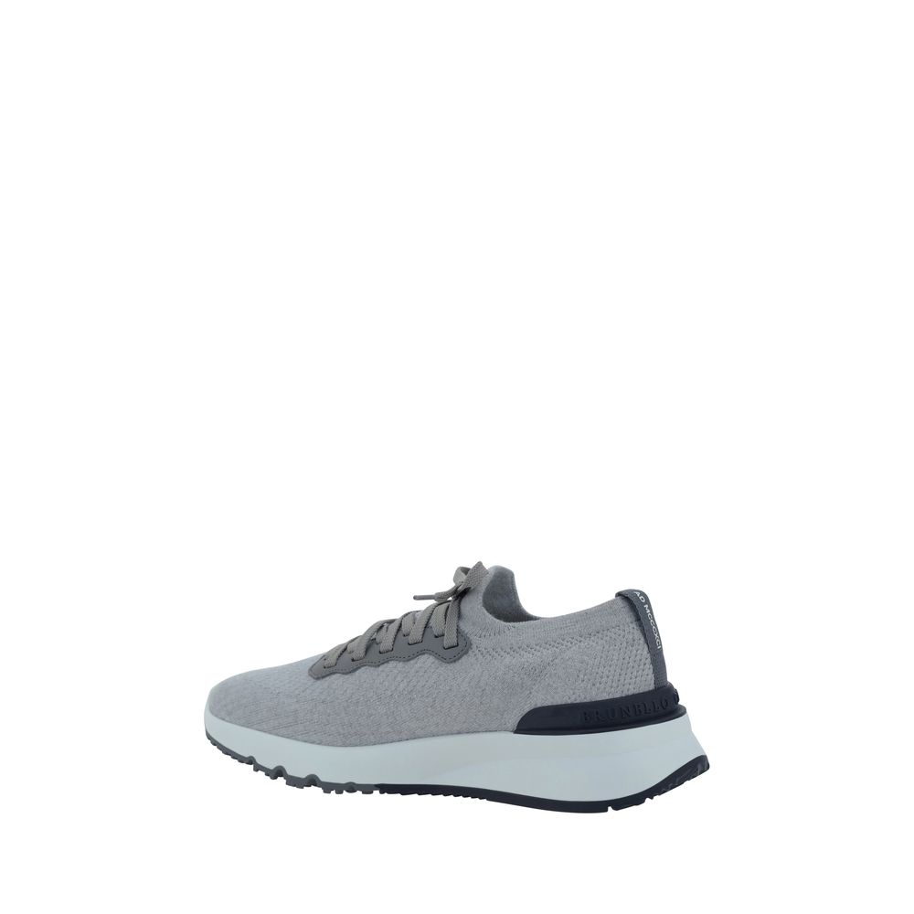Brunello Cucinelli Gray Rubber Low Top Sneakers Brunello Cucinelli