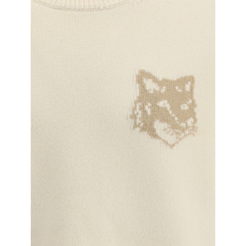Maison Kitsuné Beige Wool Sweatshirt