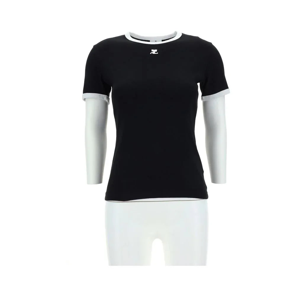 Courrèges Black Cotton T-Shirt - Zeiniez
