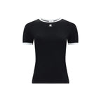 Courrèges Black Cotton T-Shirt - Zeiniez