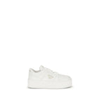 Prada White Calf Leather Bos Taurus Platform Sneakers - Zeiniez
