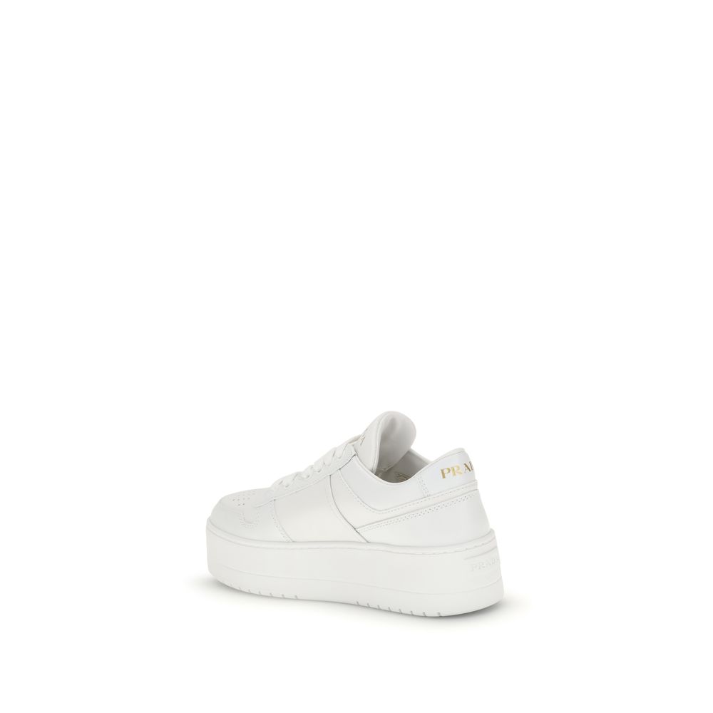 Prada White Calf Leather Bos Taurus Platform Sneakers Prada