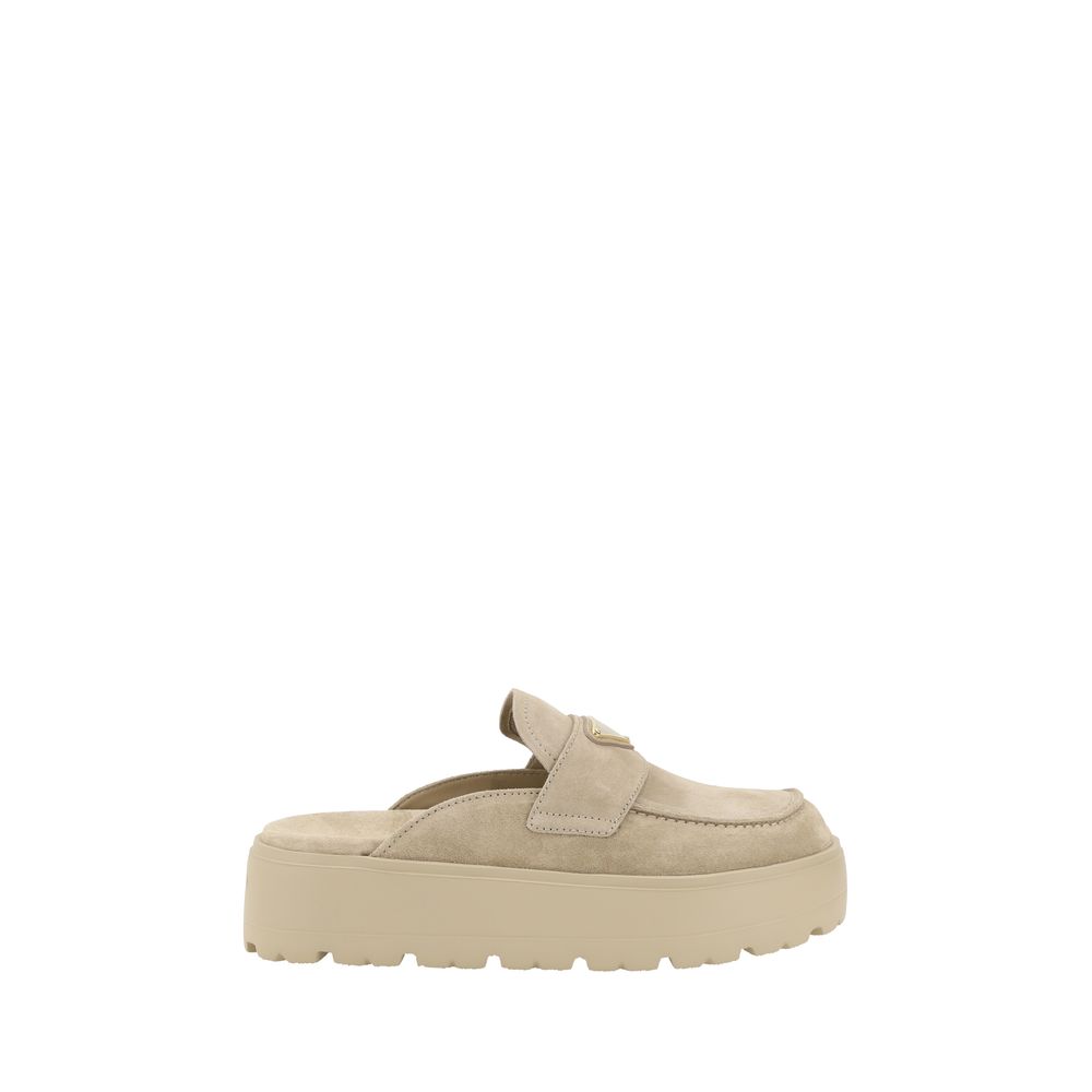 Prada Beige Rubber Platform Loafers - Zeiniez