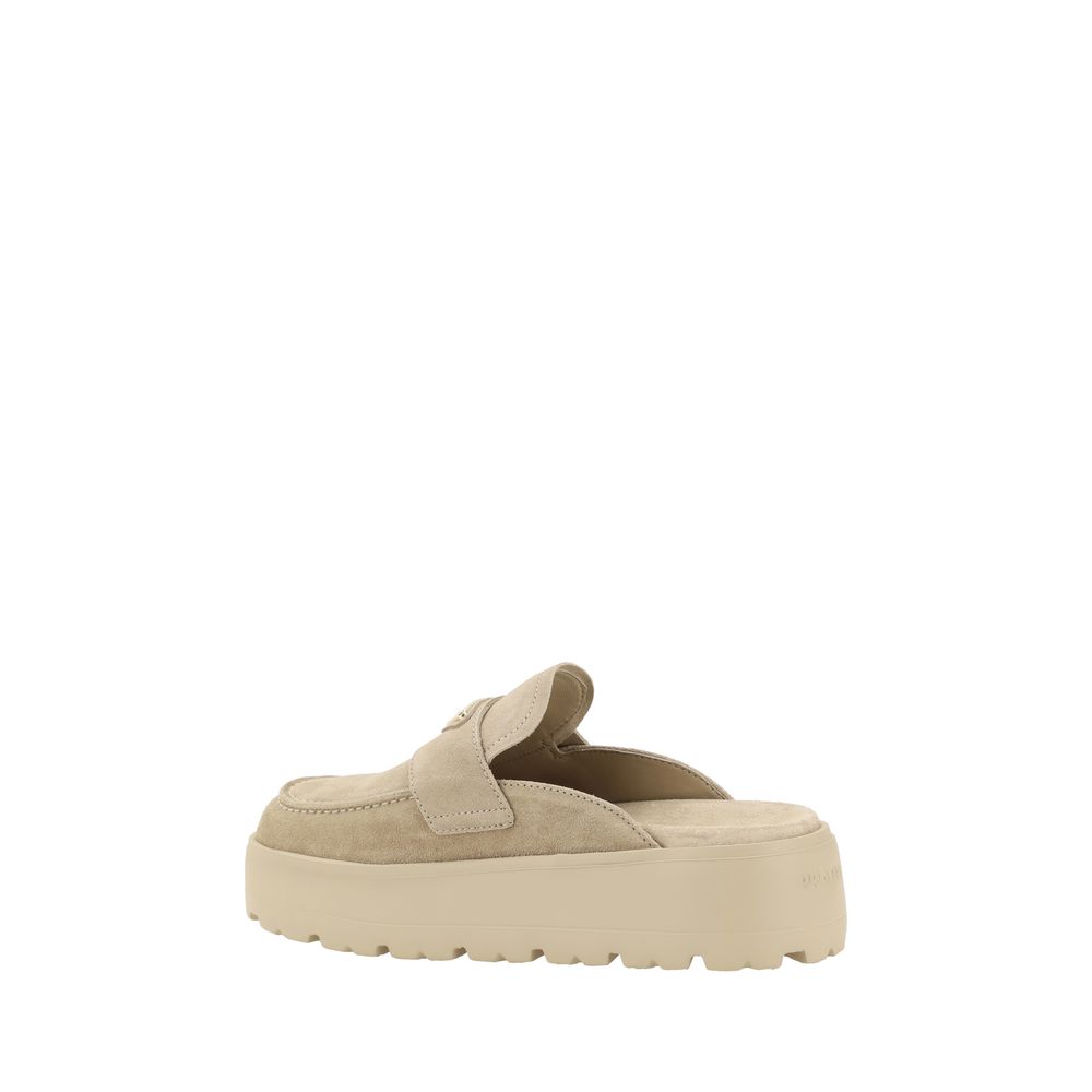 Prada Beige Rubber Platform Loafers - Zeiniez