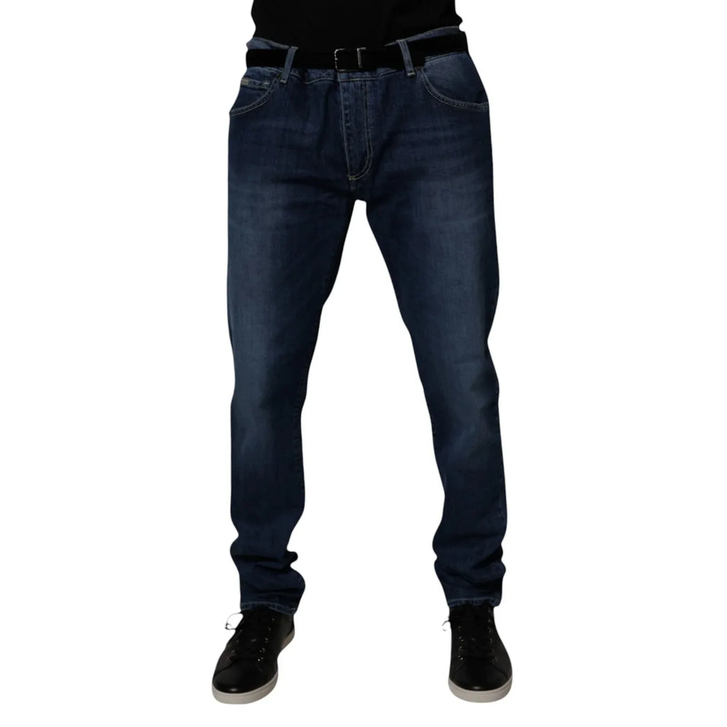 Dolce & Gabbana Blue Washed Cotton Stretch SkinnyDenim Jeans - Zeiniez