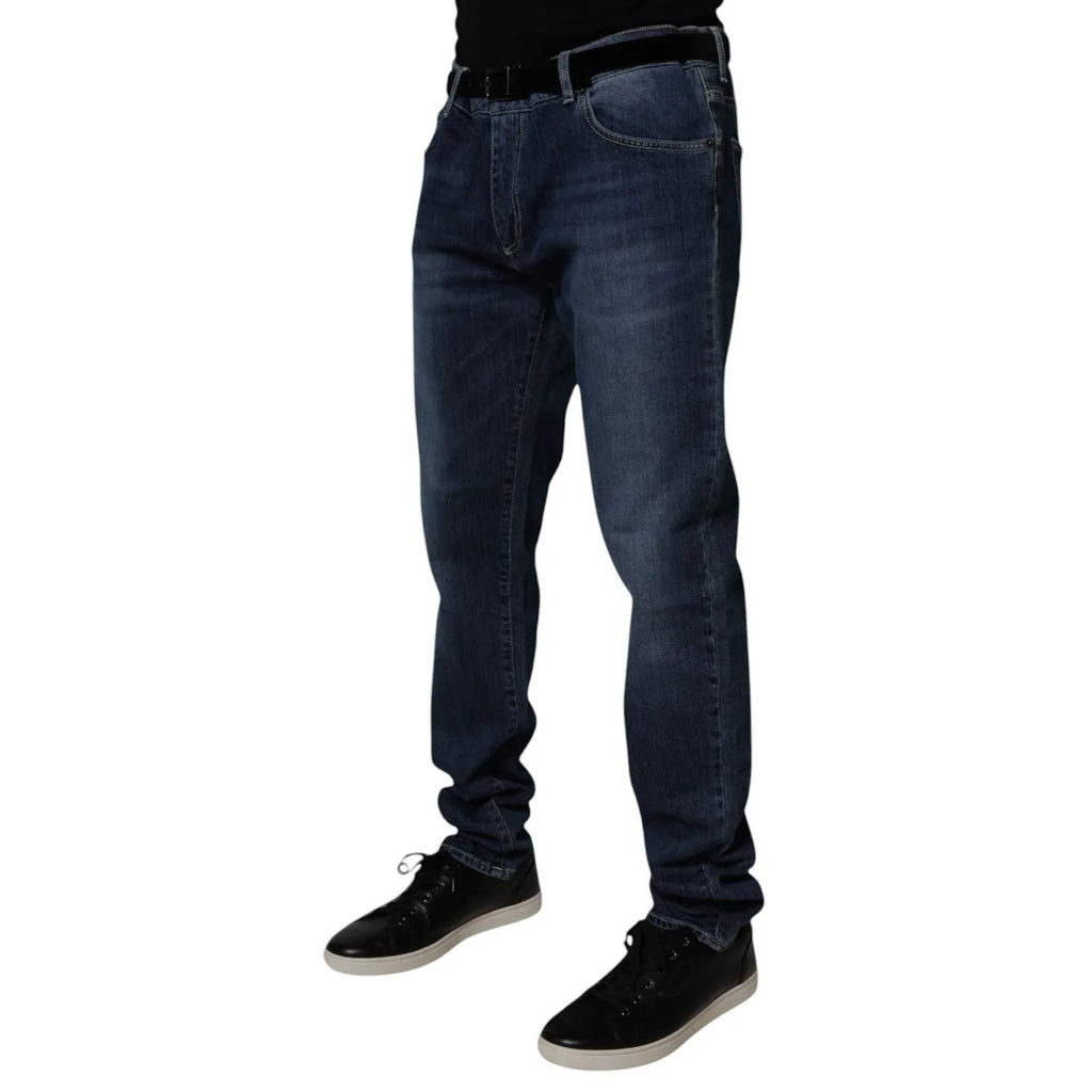 Dolce & Gabbana Blue Washed Cotton Stretch SkinnyDenim Jeans - Zeiniez