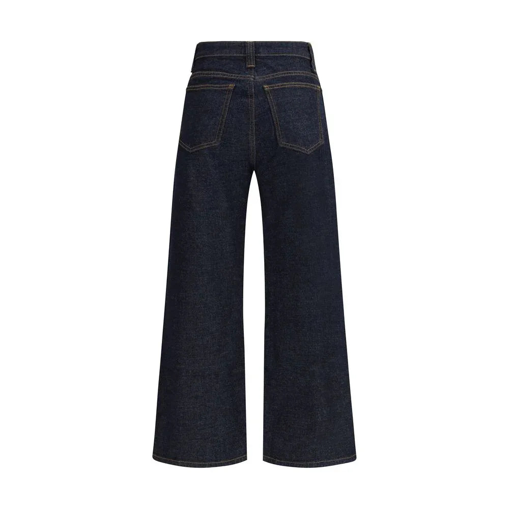 Khaite Blue Cotton Straight-Leg Jeans - Zeiniez