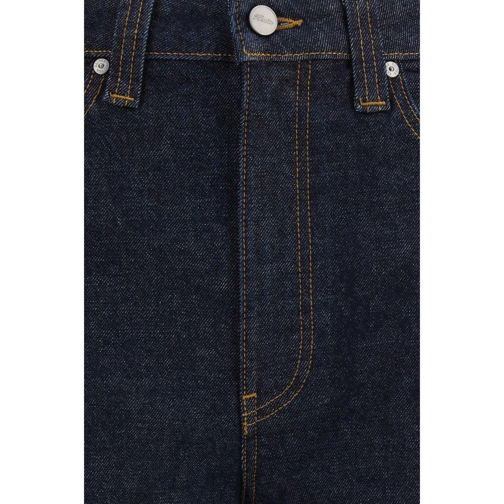Khaite Blue Cotton Straight-Leg Jeans - Zeiniez