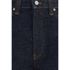 Khaite Blue Cotton Straight-Leg Jeans - Zeiniez