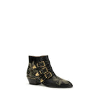 Chloé Black Calf Leather Bos Taurus Lace-Up Boots - Zeiniez
