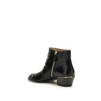 Chloé Black Calf Leather Bos Taurus Lace-Up Boots - Zeiniez