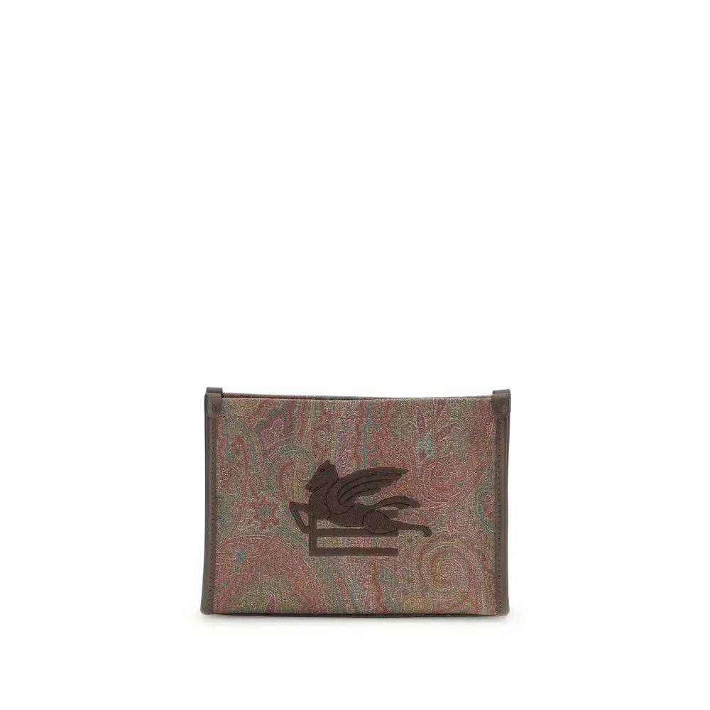 Etro Brown Calf Leather Bos Taurus Clutch Bag - Zeiniez