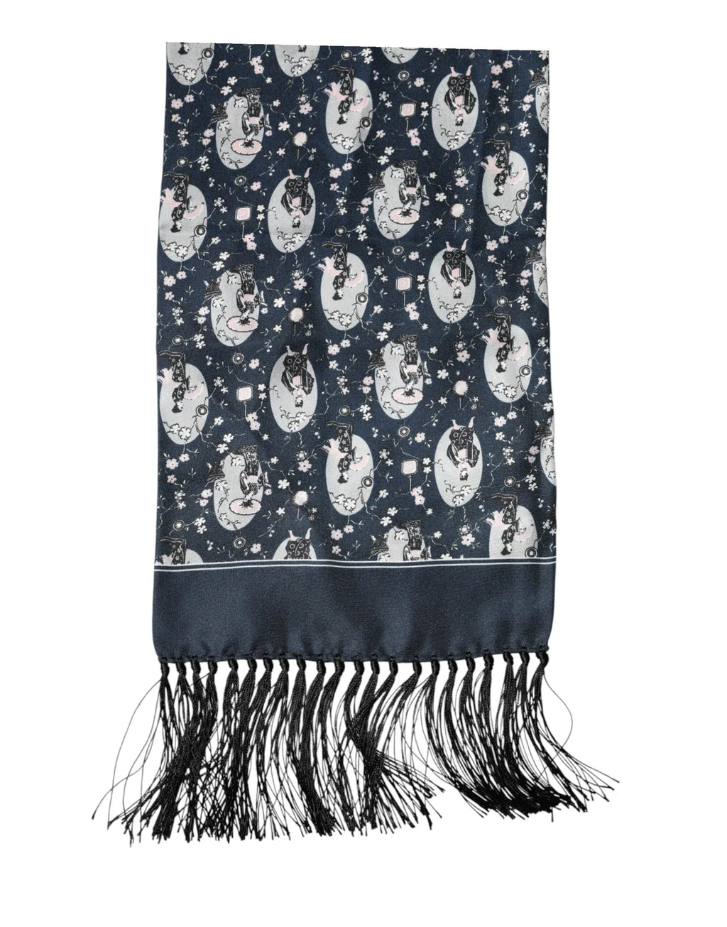 Dolce & Gabbana Navy Blue Silk Neck Wrap Shawl Men Scarf - Zeiniez