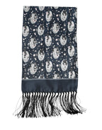 Dolce & Gabbana Navy Blue Silk Neck Wrap Shawl Men Scarf - Zeiniez