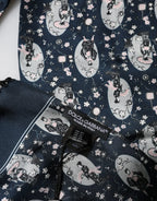 Dolce & Gabbana Navy Blue Silk Neck Wrap Shawl Men Scarf - Zeiniez