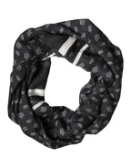Dolce & Gabbana Black Crown Cashmere Neck Wrap Shawl Scarf - Zeiniez