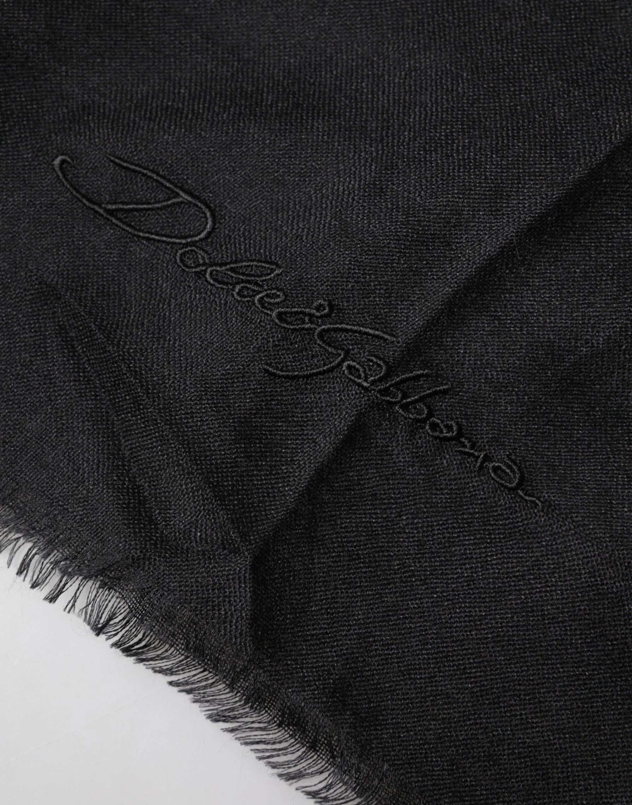 Dolce & Gabbana Black Cashmere Knit Neck Wrap Shawl Scarf - Zeiniez