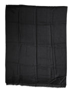 Dolce & Gabbana Black Cashmere Knit Neck Wrap Shawl Scarf - Zeiniez
