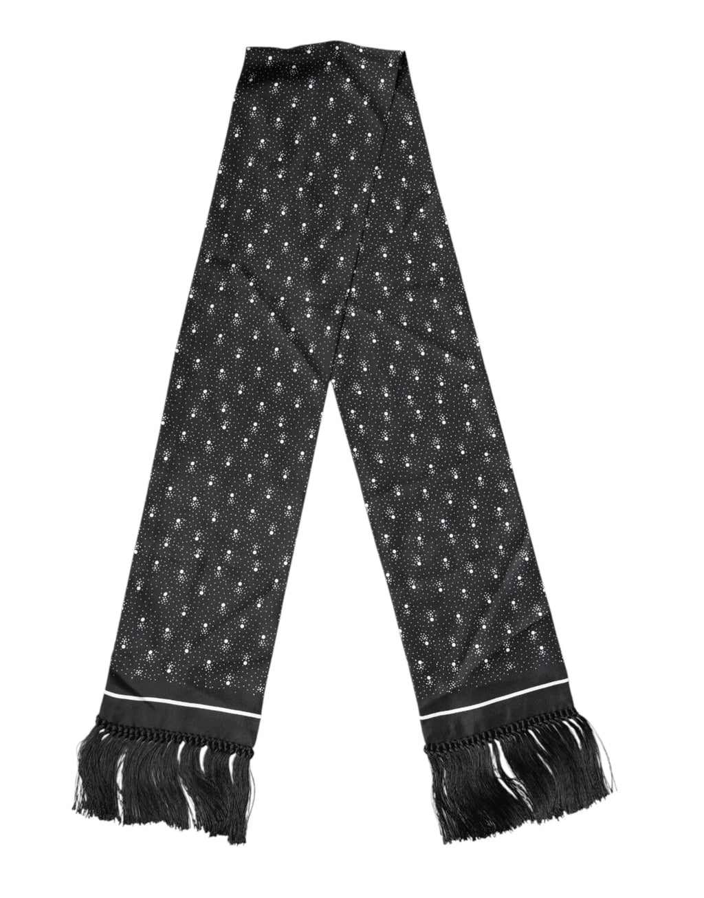 Dolce & Gabbana Black Silk Dotted Men Neck Wrap Shawl Scarf - Zeiniez