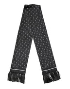 Dolce & Gabbana Black Silk Dotted Men Neck Wrap Shawl Scarf - Zeiniez