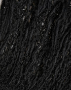 Dolce & Gabbana Black Cashmere Knit Shawl Fringes Scarf - Zeiniez