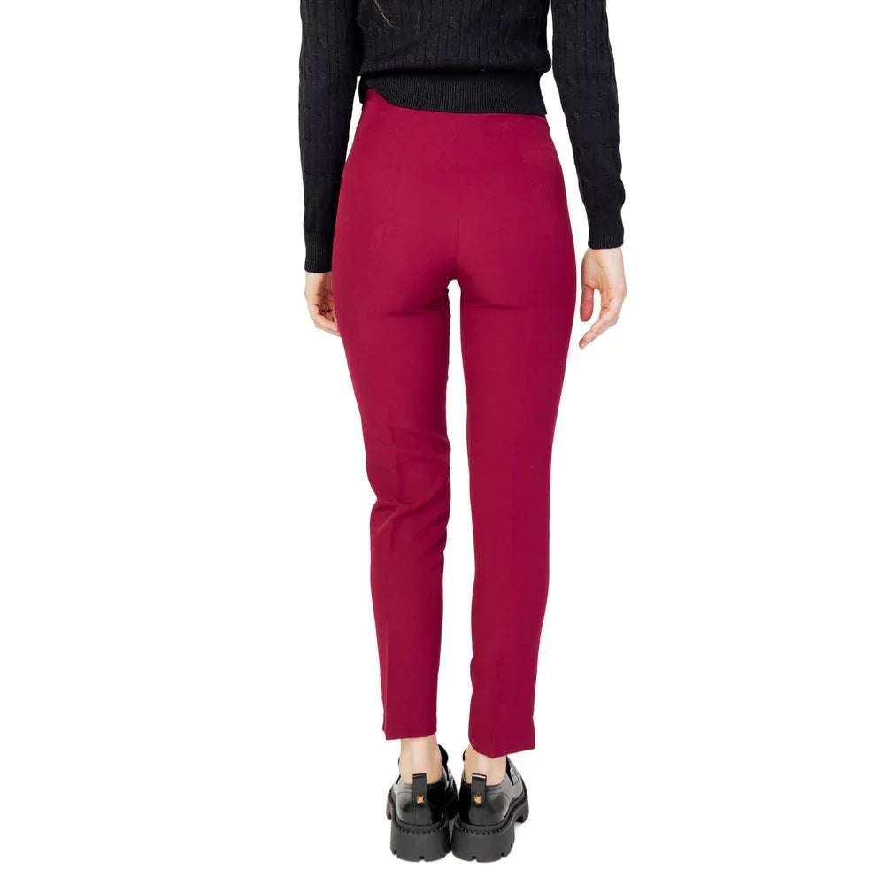 Hanny Deep Bordeaux Polyester Pants - Zeiniez