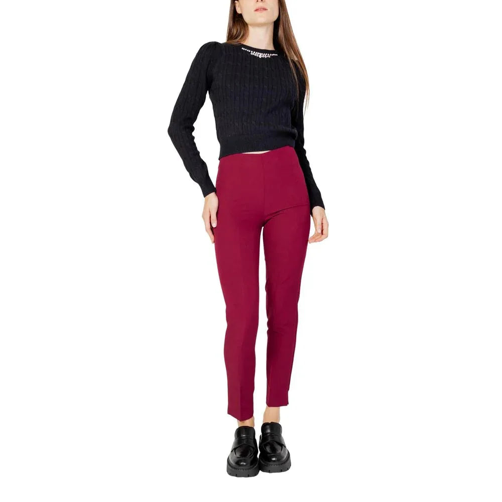 Hanny Deep Bordeaux Polyester Pants - Zeiniez