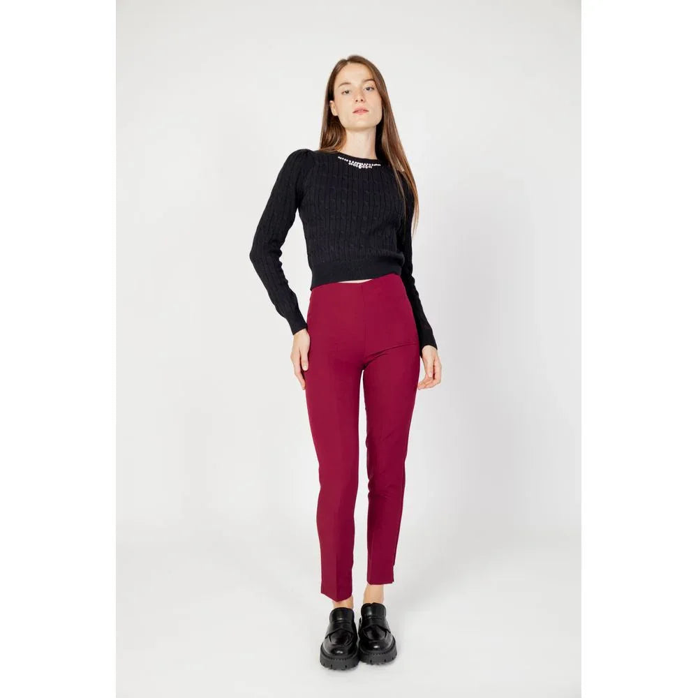Hanny Deep Bordeaux Polyester Pants - Zeiniez