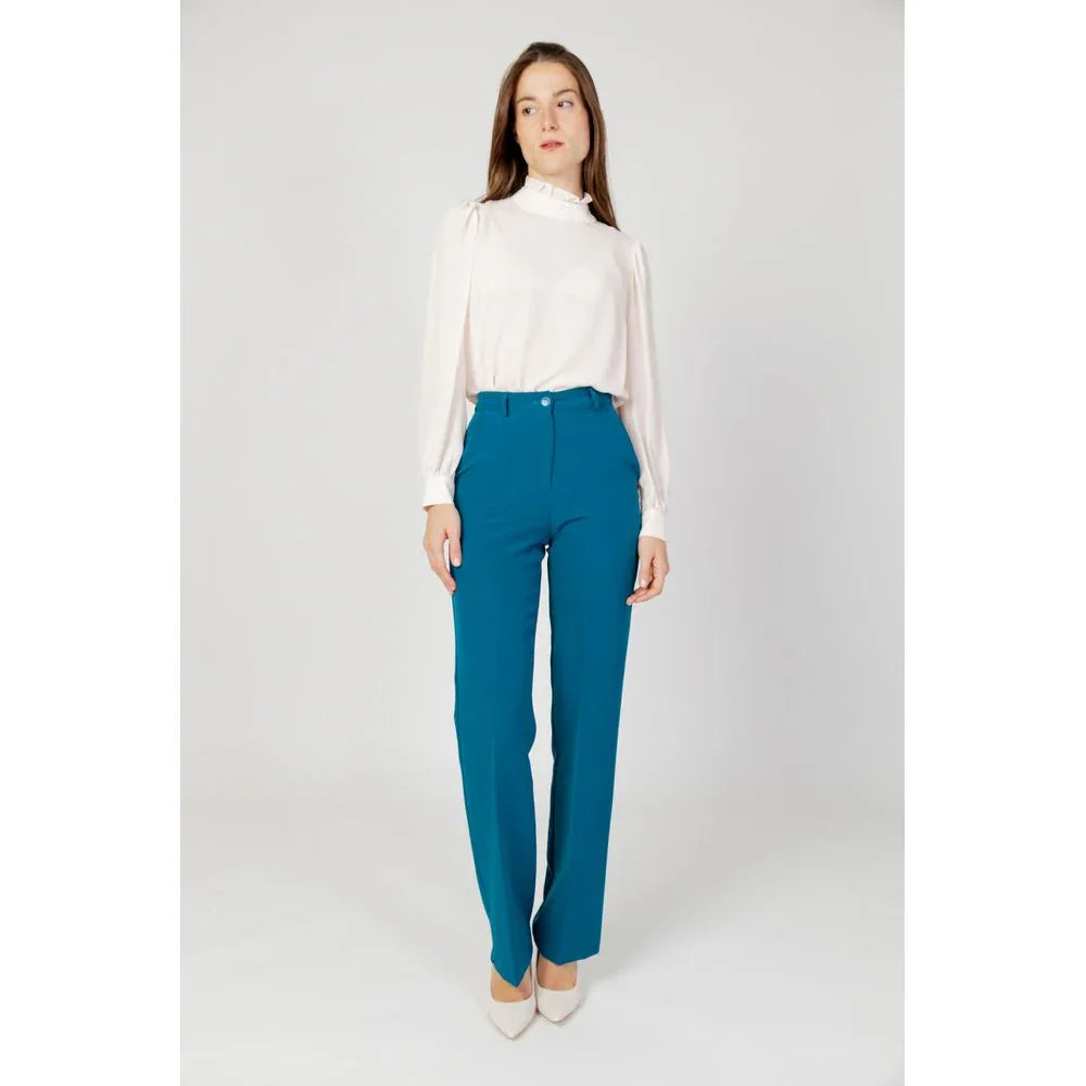 Hanny Deep Black Elastane Casual Pants - Zeiniez