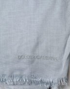 Dolce & Gabbana Light Blue Cashmere Knitted Shawl - Zeiniez