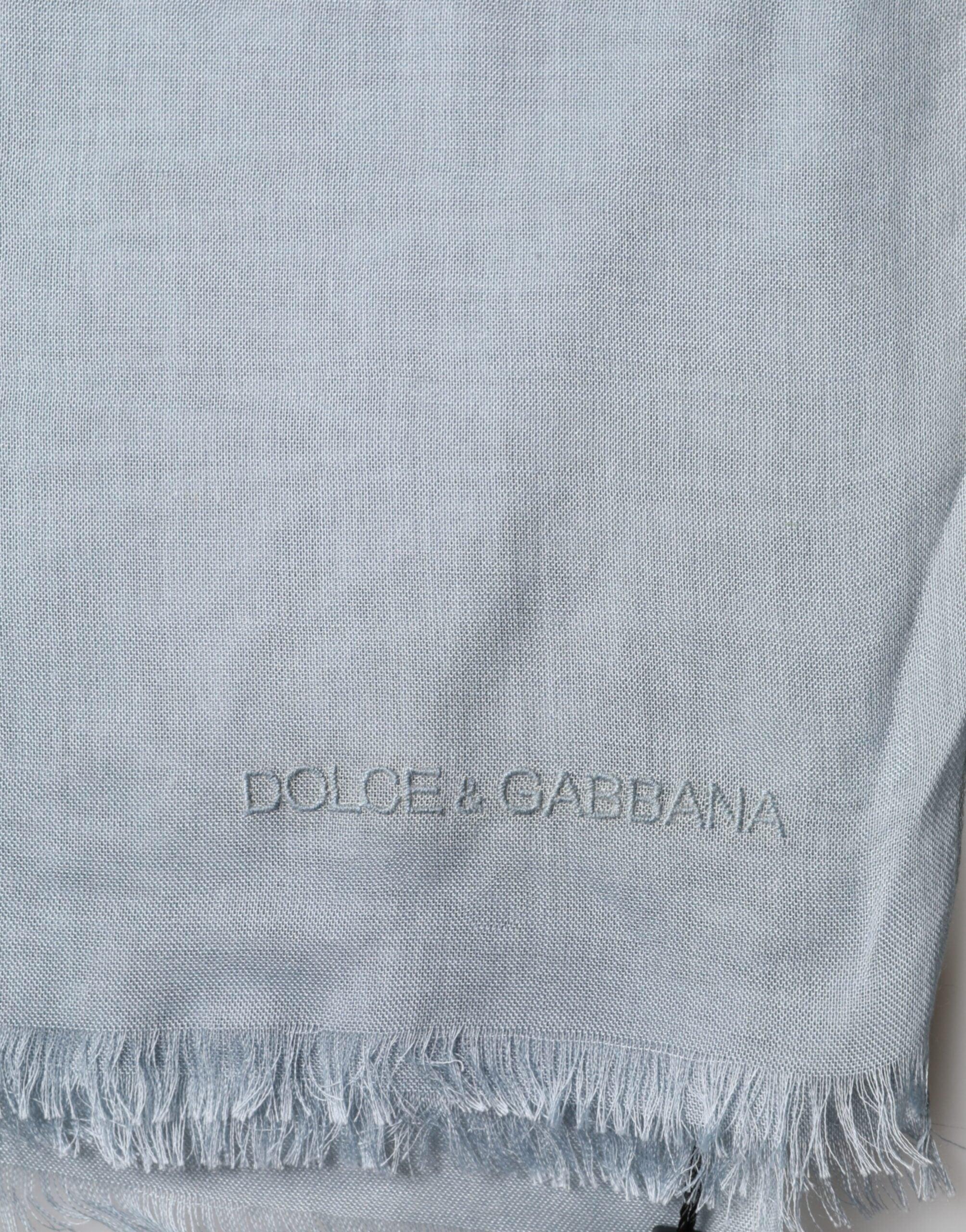 Dolce & Gabbana Light Blue Cashmere Knitted Shawl - Zeiniez