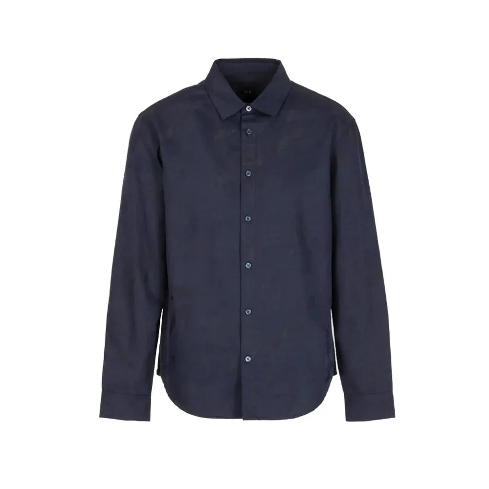 Armani Exchange Blue Cotton Dress Shirt - Zeiniez