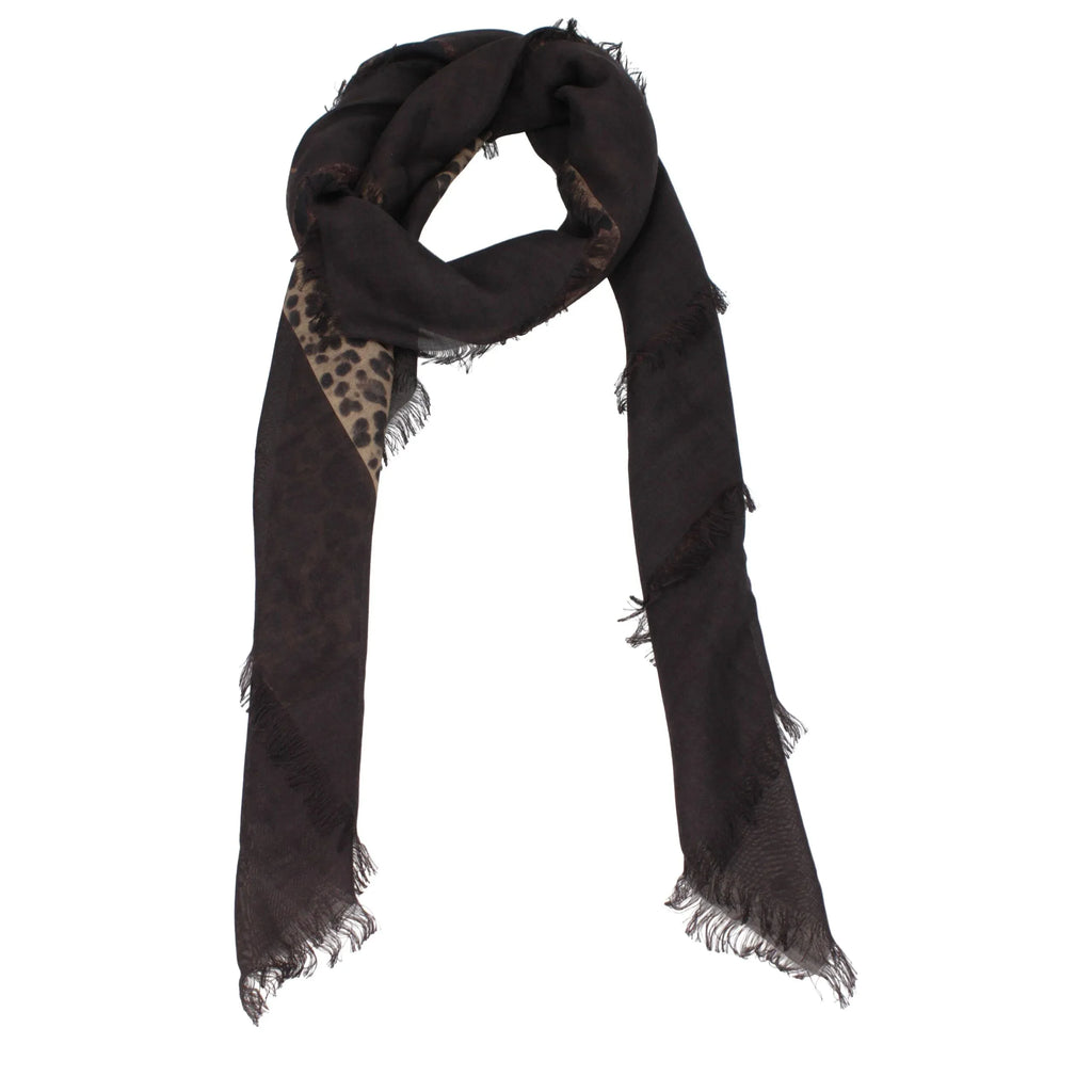 Valentino Garavani Brown Cashmere Foulard - Zeiniez