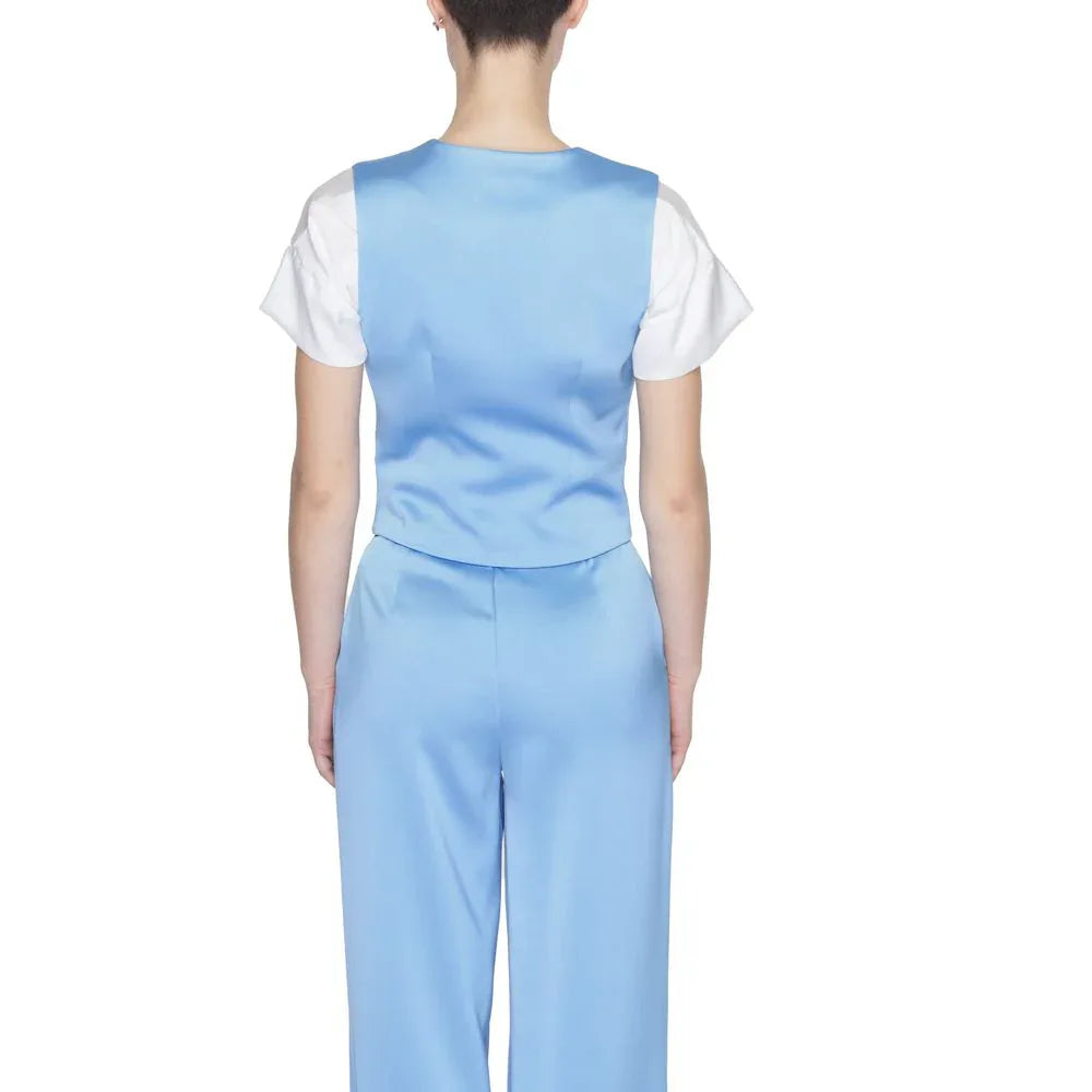 Silence Blue Polyester Waistcoat - Zeiniez