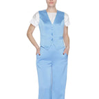 Silence Blue Polyester Waistcoat - Zeiniez