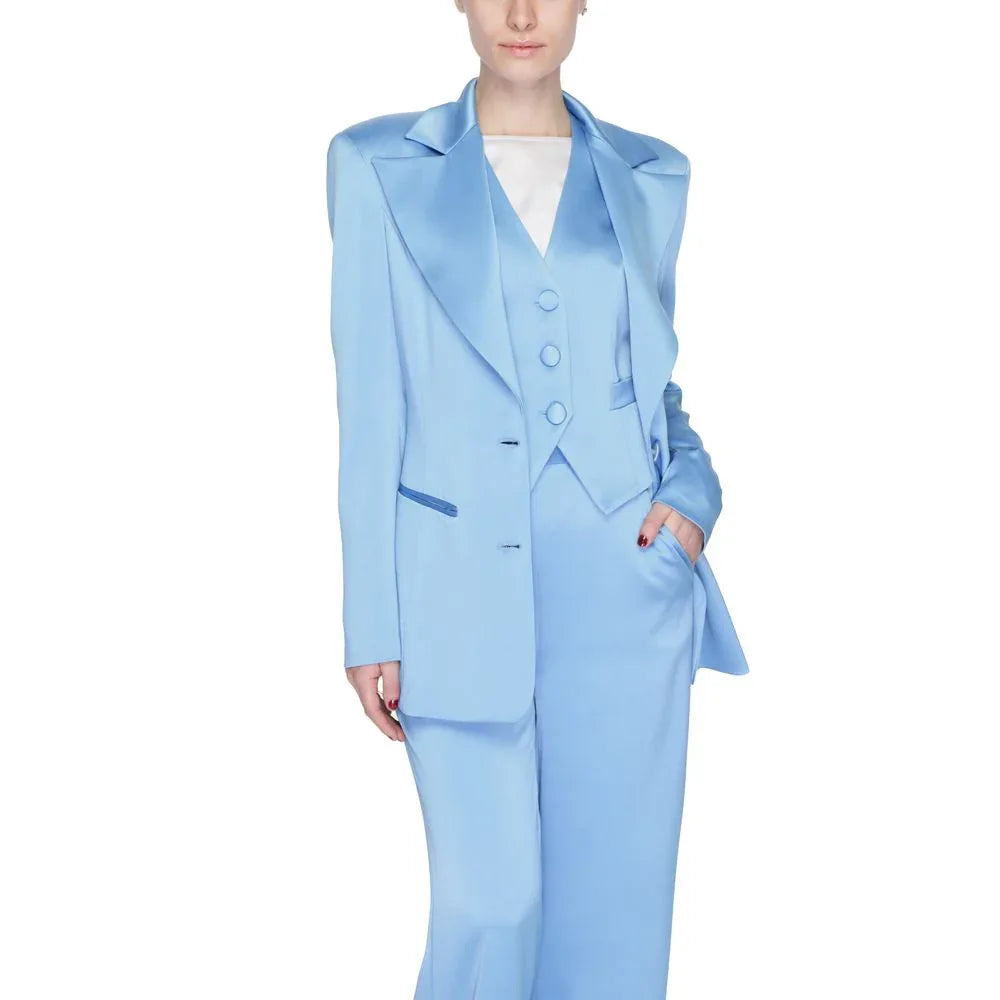 Silence Blue Polyester Blazer - Zeiniez
