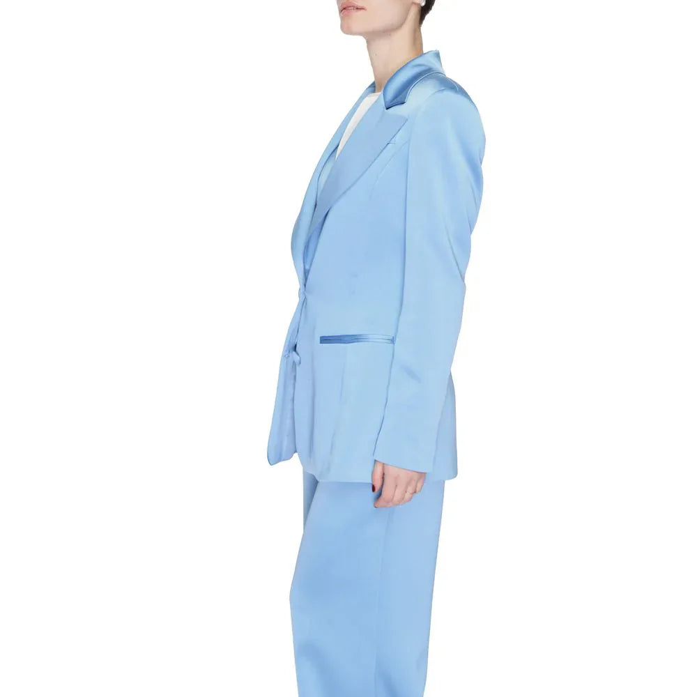 Silence Blue Polyester Blazer - Zeiniez