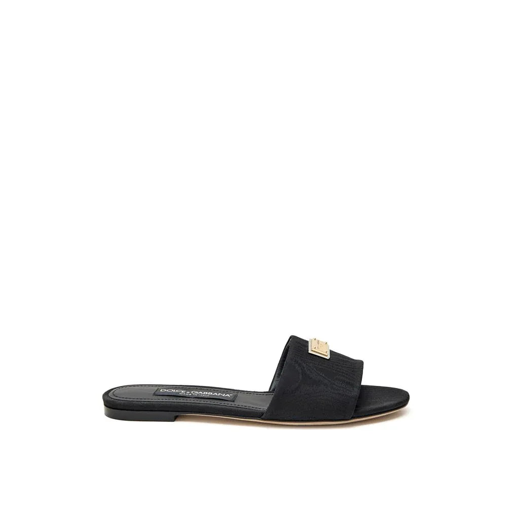 Dolce & Gabbana Black Polyester Slippers - Zeiniez