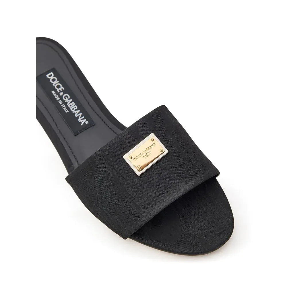 Dolce & Gabbana Black Polyester Slippers - Zeiniez
