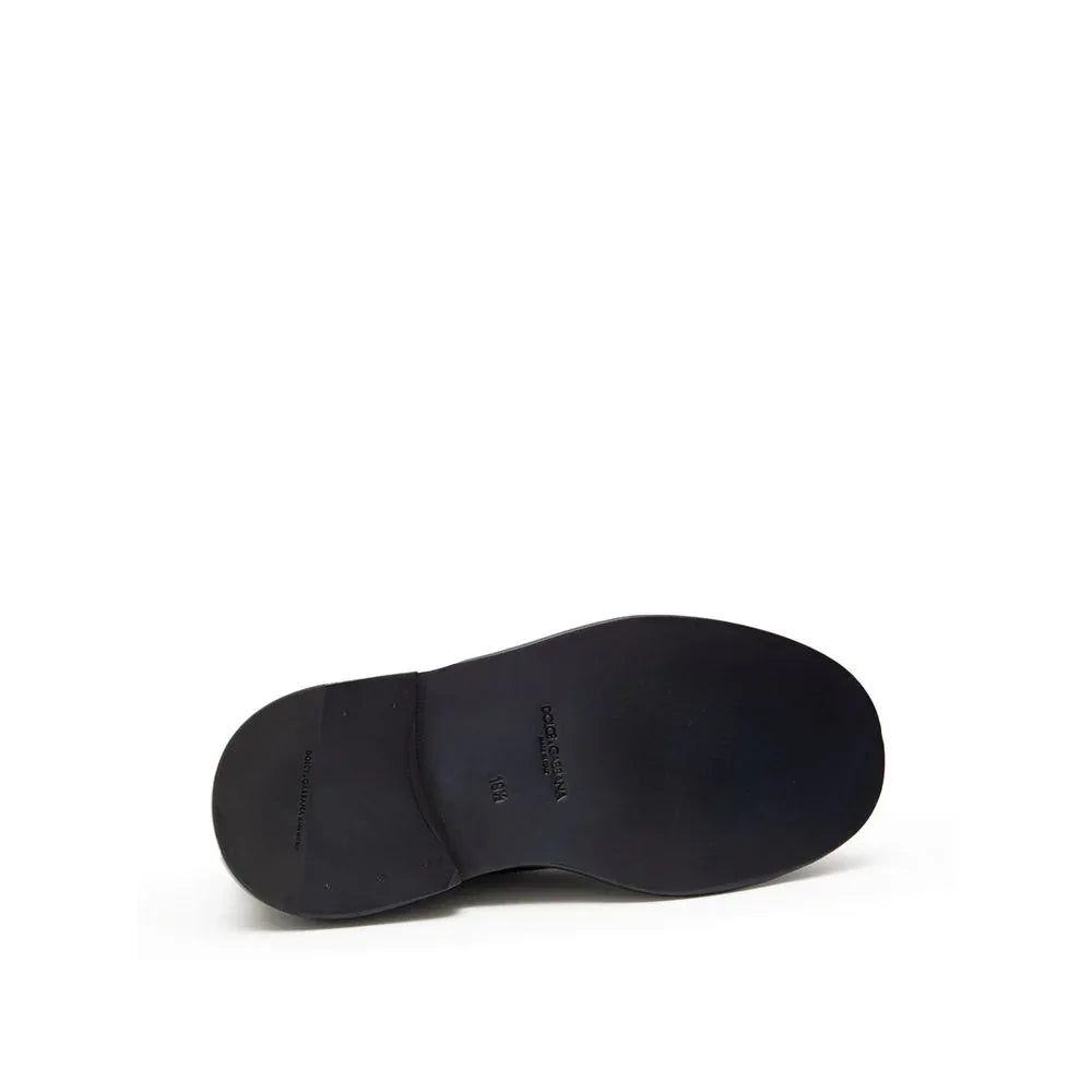 Dolce & Gabbana Black Leather Moccassin - Zeiniez