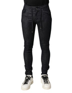 Dolce & Gabbana Black Cotton Stretch Skinny Denim Men Jeans - Zeiniez