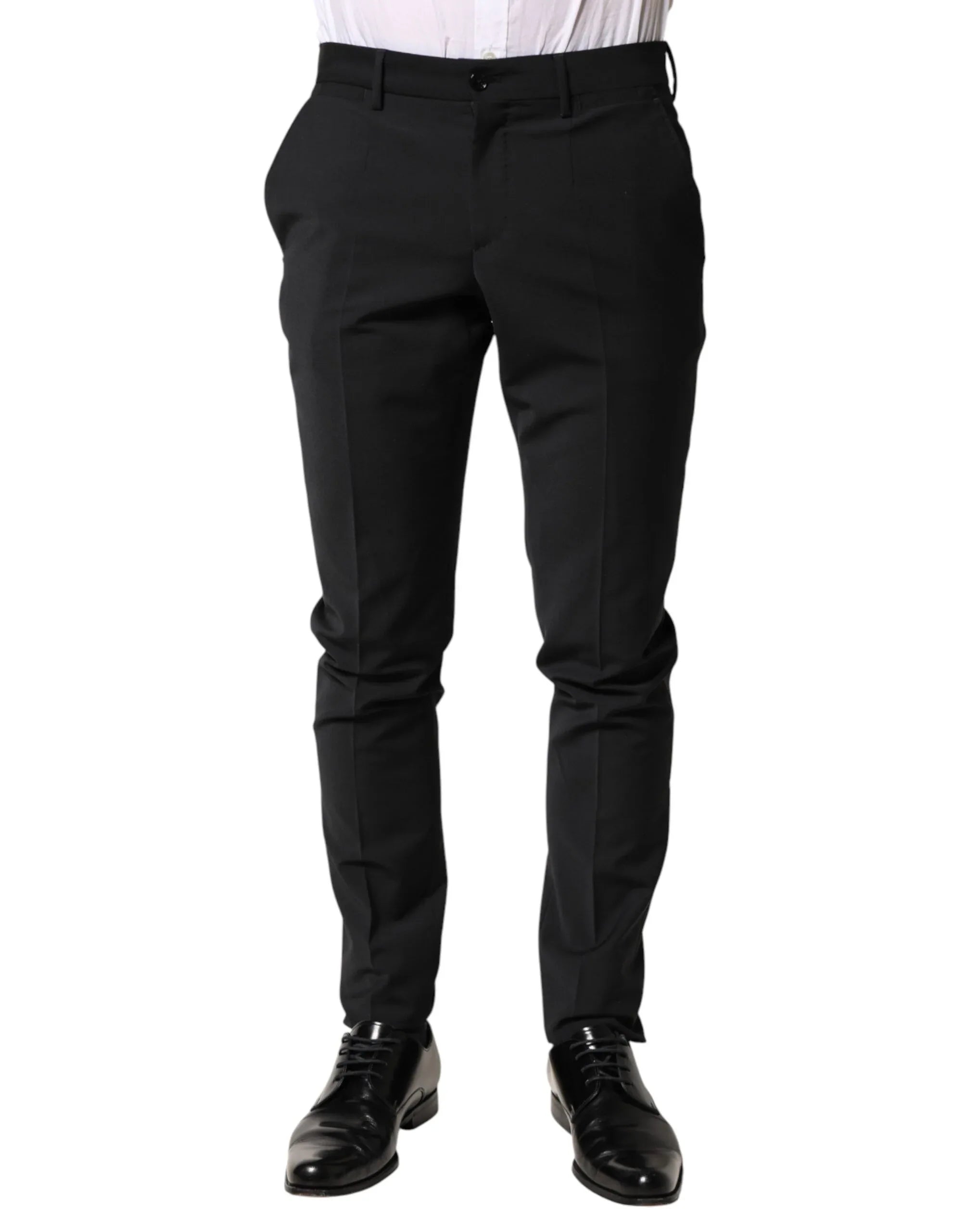 Dolce & Gabbana Black Wool Formal Dress Men Trouser Pants - Zeiniez