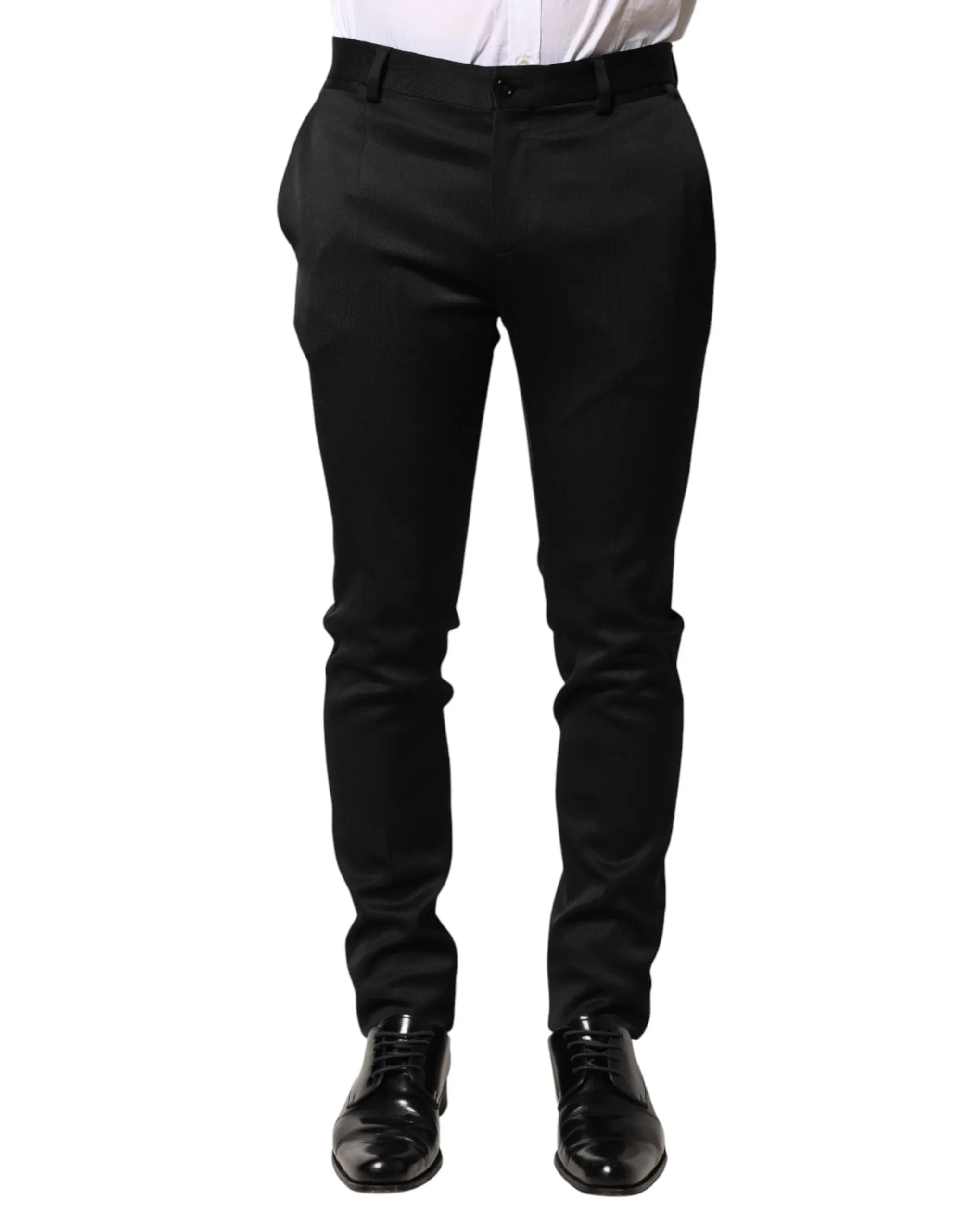 Dolce & Gabbana Black Viscose Dress Formal Men Trousers Pants - Zeiniez
