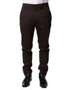 Dolce & Gabbana Brown Polyester Men Dress Trousers Pants - Zeiniez