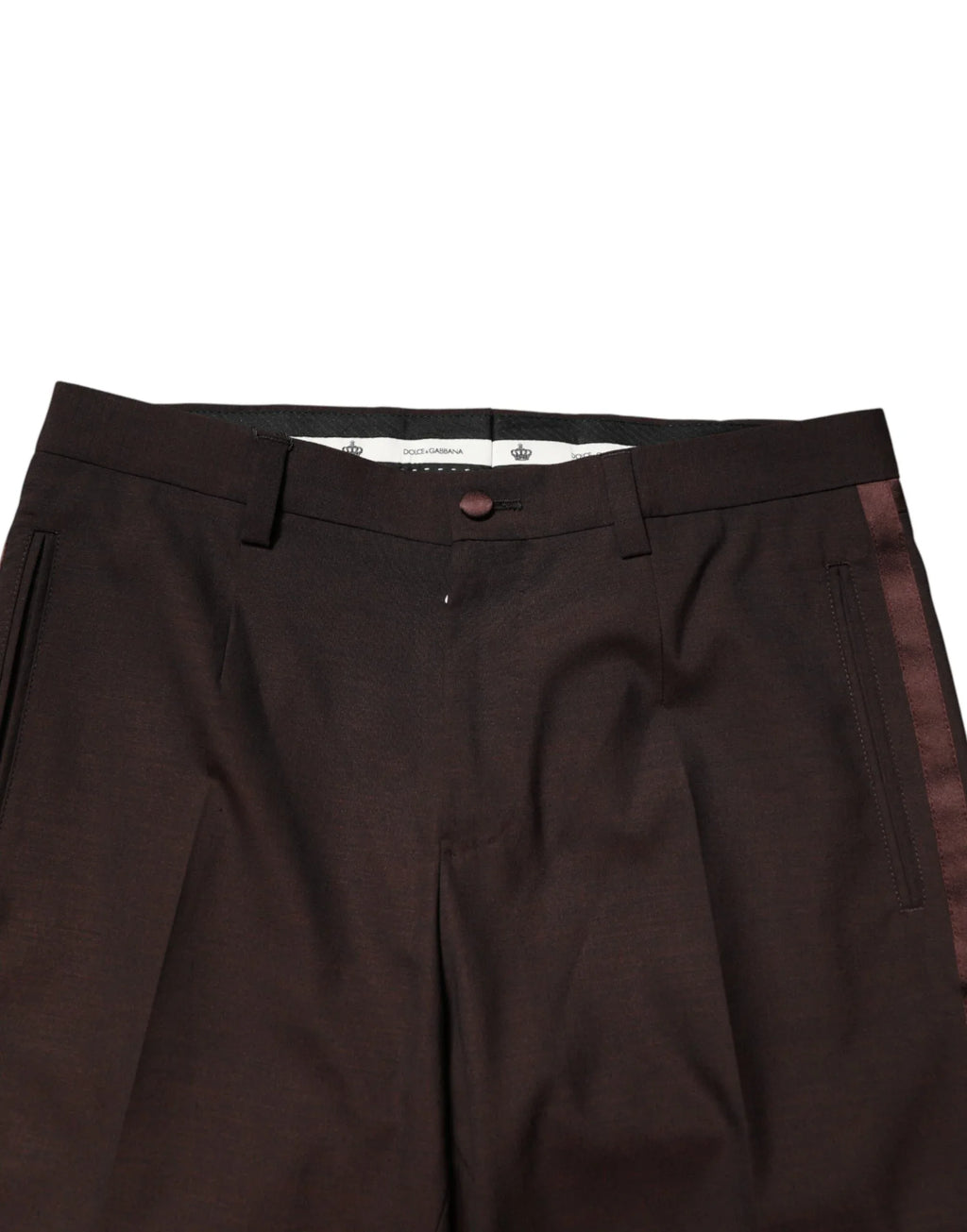 Dolce & Gabbana Brown Polyester Men Dress Trousers Pants - Zeiniez
