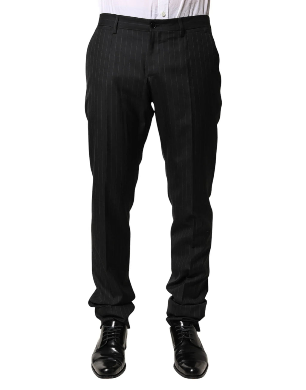 Dolce & Gabbana Black Stripes Wool Men Dress Trousers Pants - Zeiniez