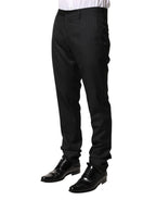 Dolce & Gabbana Black Stripes Wool Men Dress Trousers Pants - Zeiniez