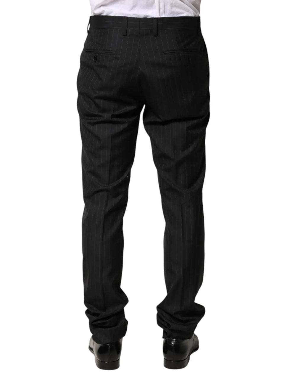 Dolce & Gabbana Black Stripes Wool Men Dress Trousers Pants - Zeiniez