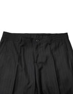 Dolce & Gabbana Black Stripes Wool Men Dress Trousers Pants - Zeiniez